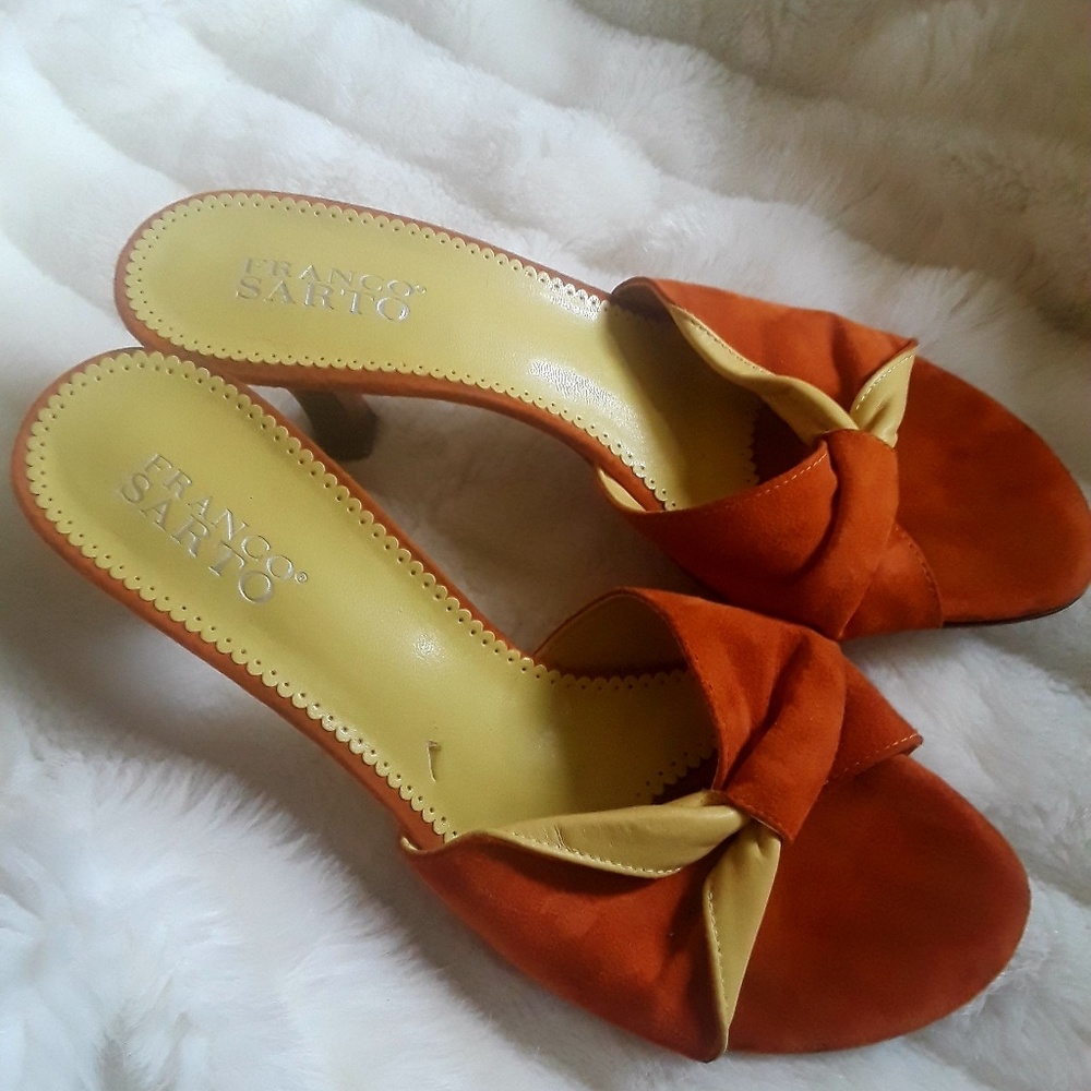 Franco Sarto Yellow/Orange Leather Heels